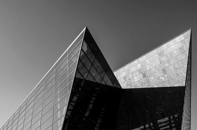 Low angle view of modern building against sky