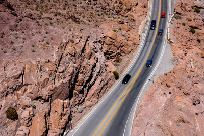 High angle view of cars on highway