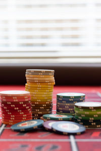Close-up of objects on table