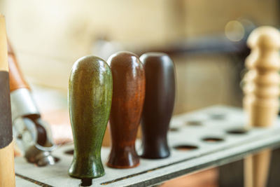 Close-up of carpentry equipment