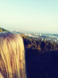 Close-up of sea against clear sky