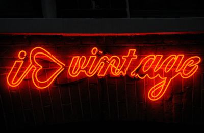 Neon sign at night