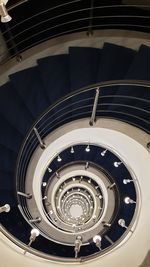 High angle view of spiral staircase in building