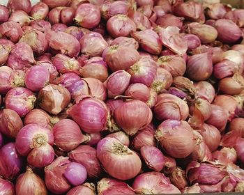 Full frame shot of onions for sale at market stall