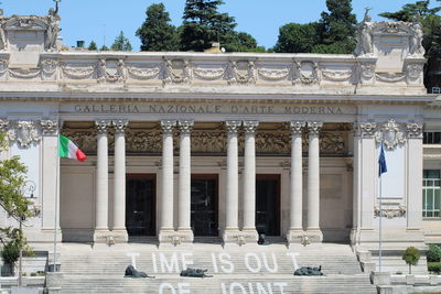 Front view of building of national art gallery rome