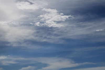 Low angle view of clouds in sky