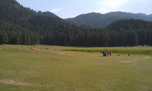 Tourists on mountain