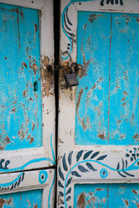 Full frame shot of weathered door