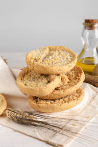 Close-up of cookies on table