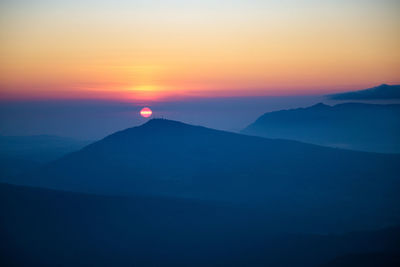 Sunrise,sky and beautiful light at the top of phu ruea,loei province, thailand 