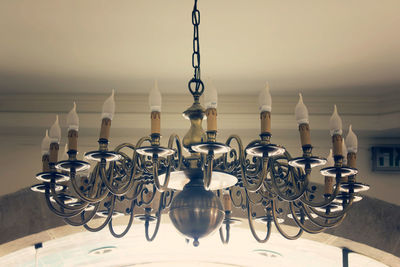 Chandelier hanging from ceiling