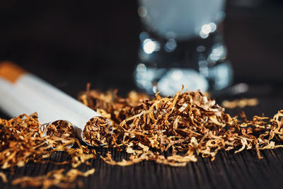 Close-up of dried on table