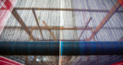 Full frame shot of multi colored metal in factory