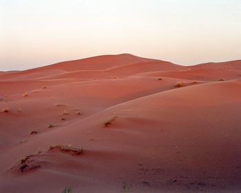 Scenic view of desert against clear sky