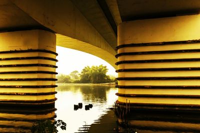 Reflection of built structure in water