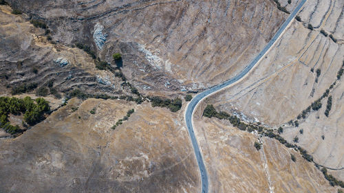 High angle view of mountain road