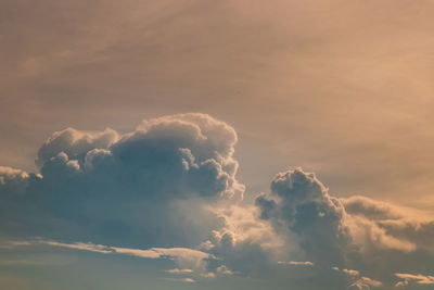 Low angle view of clouds in sky during sunset