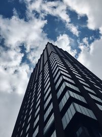 Low angle view of modern building against sky