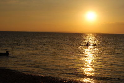 Scenic view of sunset over sea