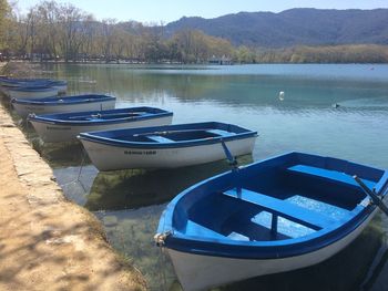 View of boats in lake