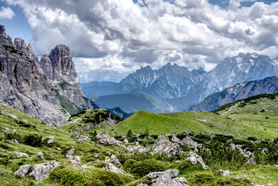 Scenic view of mountains against sky