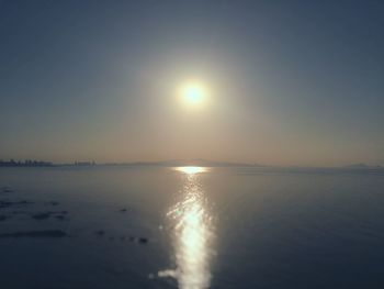 Scenic view of sunset over sea