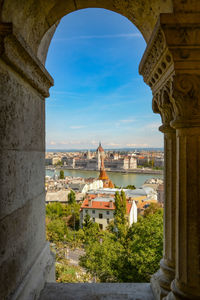 View of historic buildings against sky