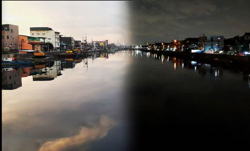 Reflection of buildings in river