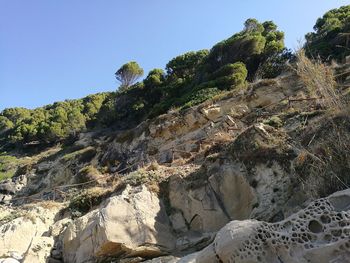 Scenic view of mountains against clear sky