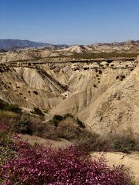 Scenic view of rocky mountains against sky