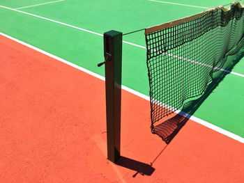 Close-up of net on playing field