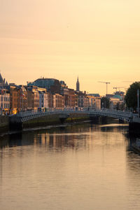 View of dublin at sunset, ireland