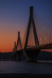 View of rio-antirrio bridge against sky