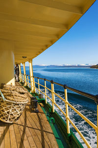 Bridge over sea against sky