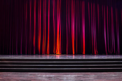 Red light painting at night