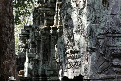 Close-up of temple against trees