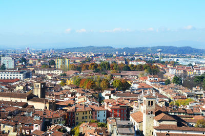 High angle view of brescia cityscape 