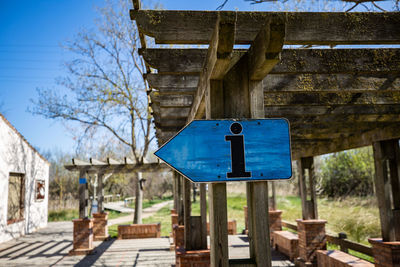 Old wooden house against blue sky