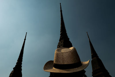 Low angle view of temple building against sky