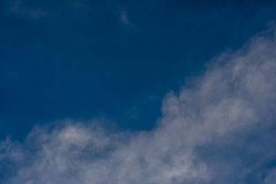 Low angle view of clouds in blue sky