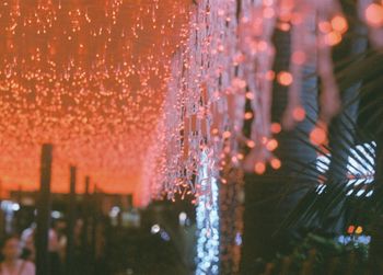 Close-up of illuminated street light