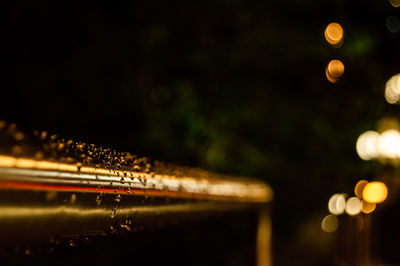 Defocused image of illuminated lights at night