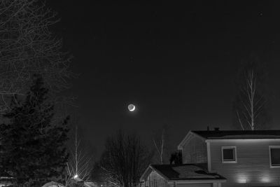 Low angle view of illuminated street light