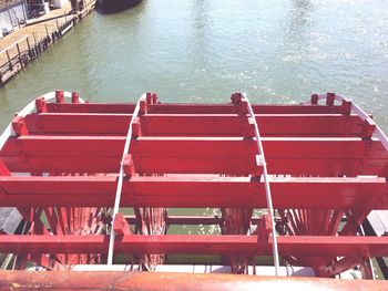 Steps in red water