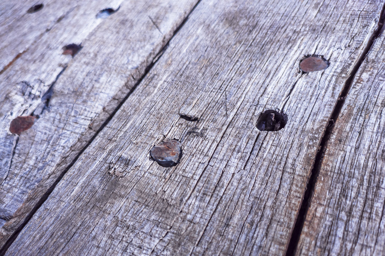 wood, backgrounds, full frame, textured, no people, close-up, pattern, plank, leaf, floor, day, flooring, rough, high angle view, weathered, wood grain, outdoors, old, nail, soil, nature, branch, line, tree