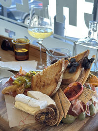 Close-up of food on table