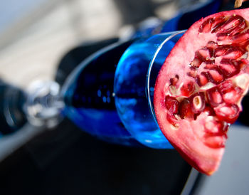 Close-up of red object on white background