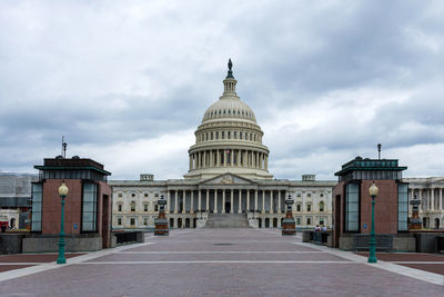 View of historic building against cloudy sky