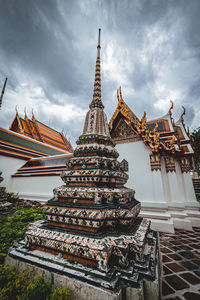 Low angle view of temple against sky