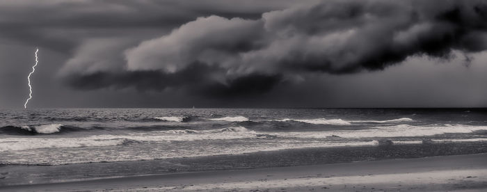 Scenic view of beach against sky